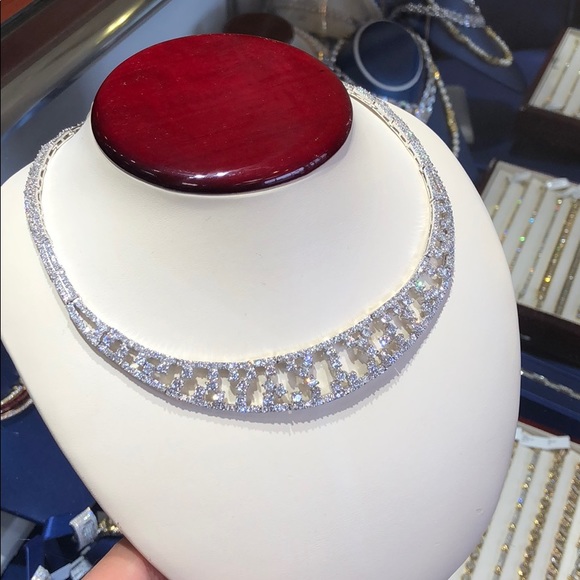 Bridal Jewelry Simulated diamond 💎 Bridal mother of bride Necklace jewelry - Picture 2 of 7